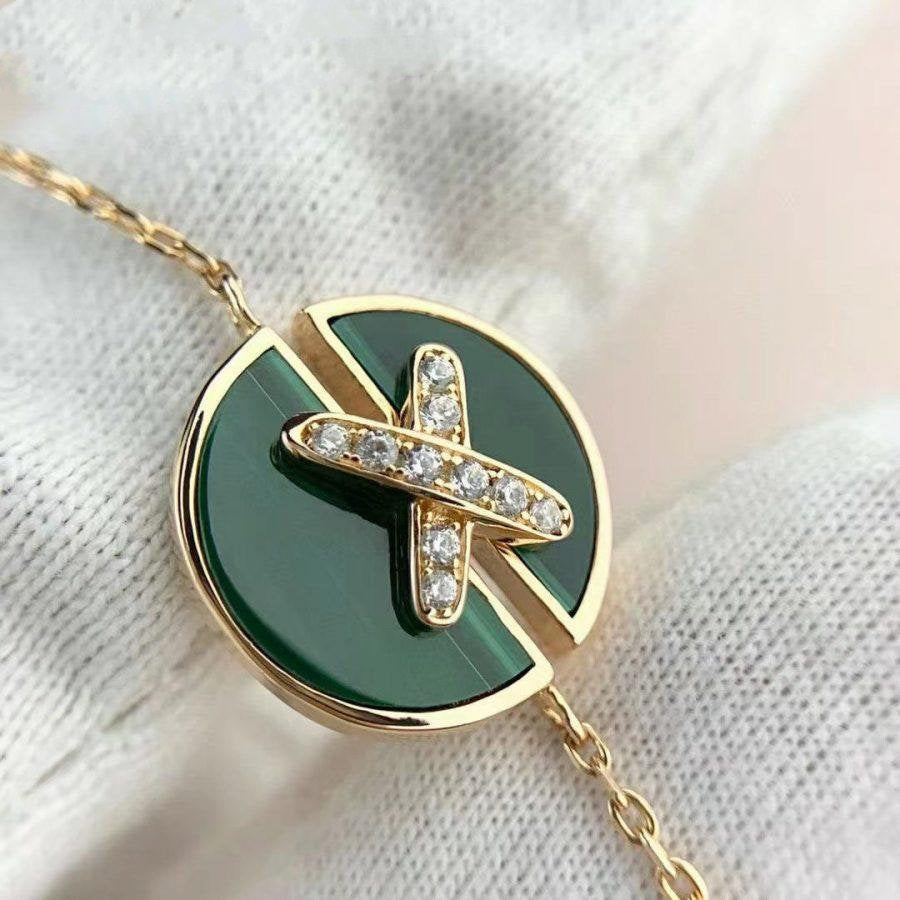 Jewelicorn Armbänder aus Malachit, Rosa, Gold und Diamanten