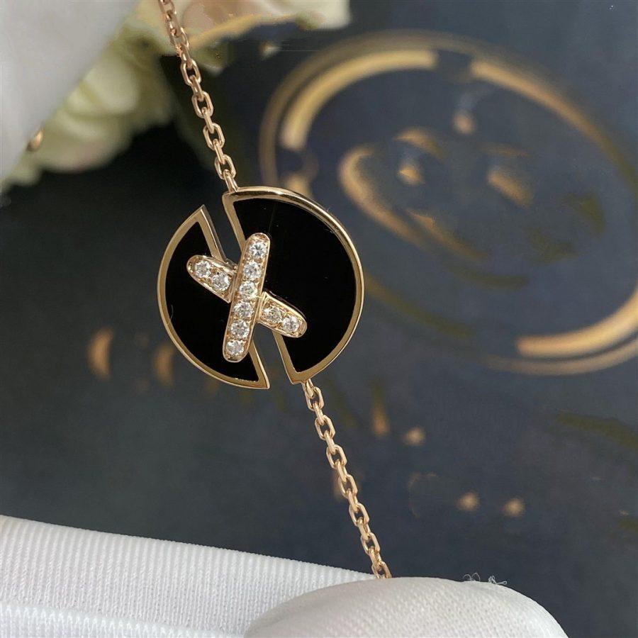 Jewelicorn Armbänder aus Onyx, Rosa, Gold und Diamanten