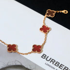 [⭐JeweliWhal] CLOVER 5 MOTIF RED CORNELIAN BRACELET COLLECTION