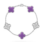[⭐JeweliWhal]CLOVER 5 MOTIF LIGHT PURPLE BRACELET COLLECTION