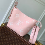 ALL IN BB BAG 18 IN QUARTZ PINK AND BEIGE EMBOSSED COWHIDE