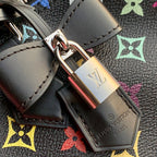 SPEEDY SOFT 30 IN COLORFUL MONOGRAM PATTERN AND BLACK COATED CANVAS