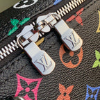 SPEEDY SOFT 30 IN COLORFUL MONOGRAM PATTERN AND BLACK COATED CANVAS