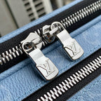 ALPHA MESSENGER 24 IN BLUE MONOGRAM COATED CANVAS AND CALFSKIN