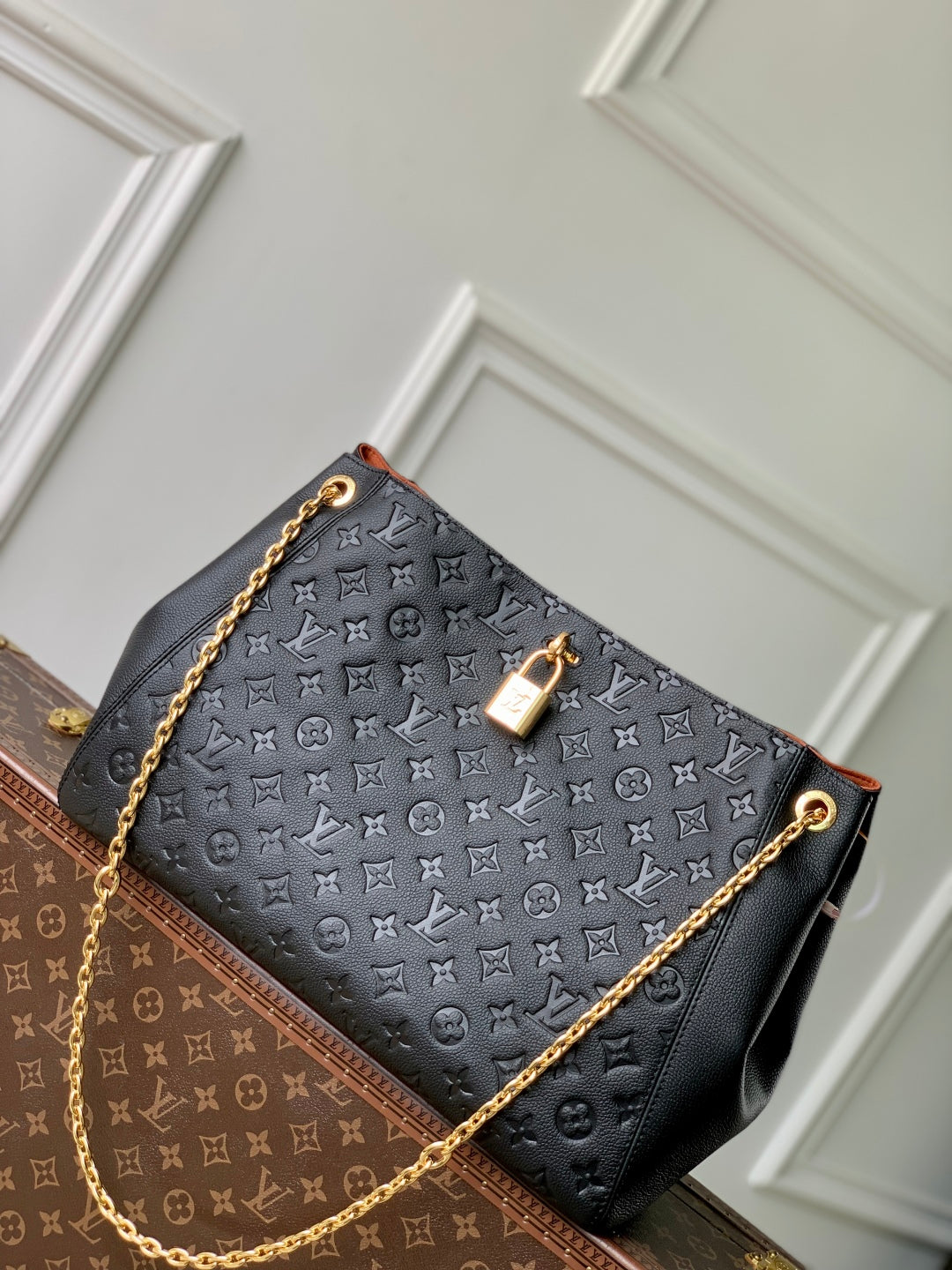 ANYTIME MM 42 IN BLACK MONOGRAM EMPREINTE CALFSKIN GOLD HARDWARE