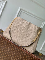 ANYTIME MM 42 IN TOURTERELLE GRAY MONOGRAM EMPREINTE CALFSKIN GOLD HARDWARE