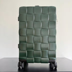 BOTTEGA VENETA 25S ODYSSEY CABIN 3D INTRECCIO PATTERN LUGGAGE 55 IN OLIVE GREEN CALFSKIN