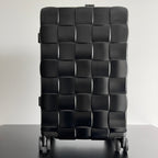BOTTEGA VENETA 25S ODYSSEY CABIN 3D INTRECCIO PATTERN LUGGAGE 55 IN BLACK CALFSKIN