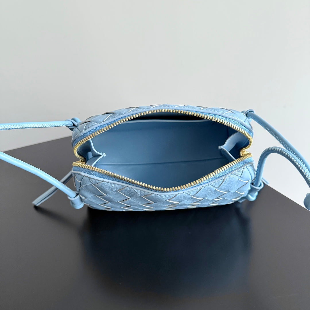 Konzerttasche 18,5 Zoll in hellblauem Lammleder