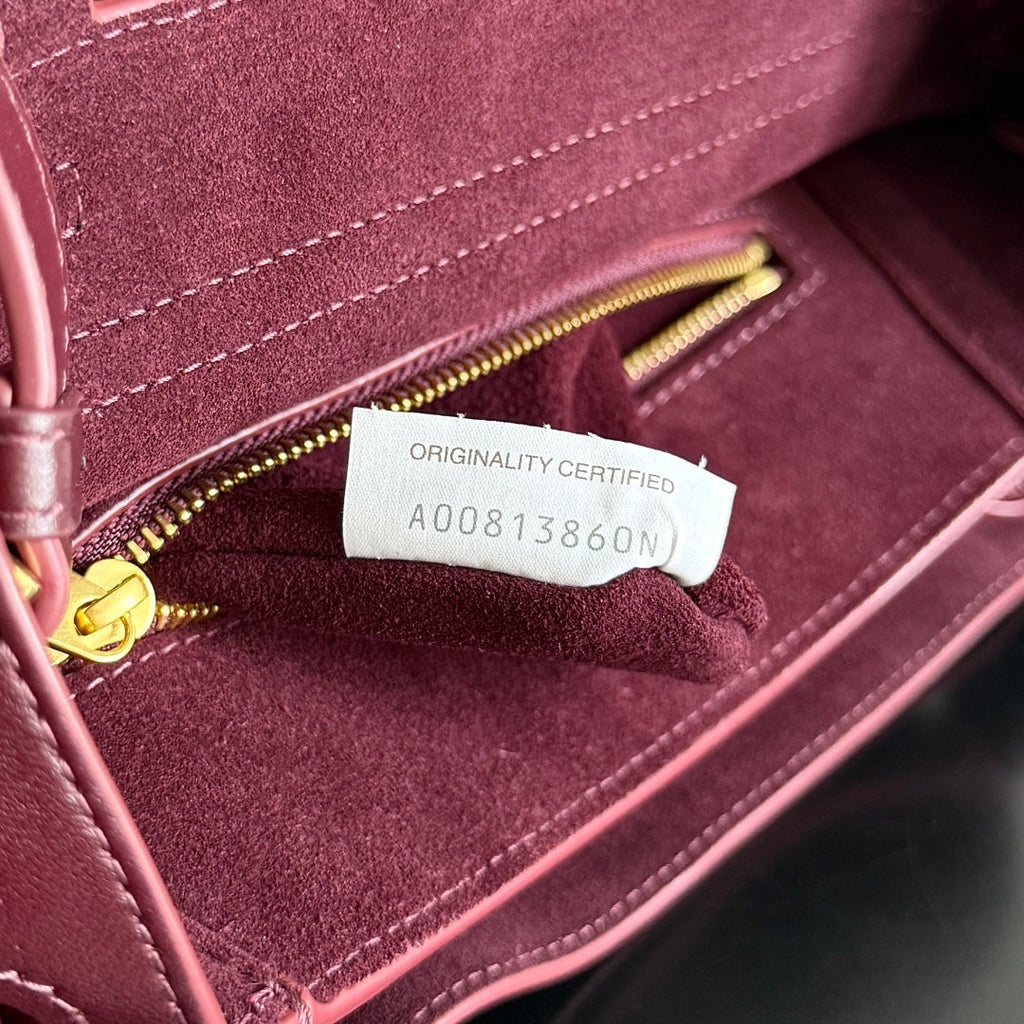 BOTTEGA VENETA 25S MEDIUM CIAO CIAO TASCHE 26 AUS BURGUNDERKALBSLEDER