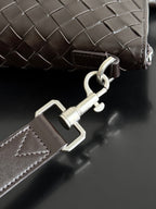 BOTTEGA VENETA 25S ANDIAMO LARGE INTRECCIATO 39 IN DARK BROWN CALFSKIN