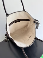 BOTTEGA VENETA 25S ANDIAMO LARGE INTRECCIATO 39 IN DARK BROWN CALFSKIN