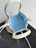 BOTTEGA VENETA 25S SMALL PINACOTECA REVERSIBLE BAG 24 IN IVORY CALFSKIN