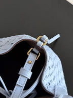 BOTTEGA VENETA 25S SMALL PINACOTECA REVERSIBLE BAG 24 IN LIGHT BLUE CALFSKIN