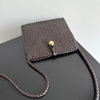BOTTEGA VENETA 25S TOSCA BAG 19 IN DARK BROWN CALFSKIN GOLD HARDWARE