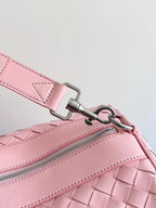 BOTTEGA VENETA 25S INTRECCIATO CABIN DUFFLE 55 IN LIGHT PINK CALFSKIN