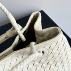 BOTTEGA VENETA 25S BASKET BAG 31 IN IVORY CALFSKIN GOLD HARDWARE