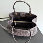 BOTTEGA VENETA 25S BASKET BAG 31 IN DARK BROWN CALFSKIN GOLD HARDWARE