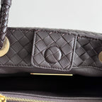 BOTTEGA VENETA 25S BASKET BAG 31 IN DARK BROWN CALFSKIN GOLD HARDWARE