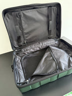 BOTTEGA VENETA 25S ODYSSEY CABIN 3D INTRECCIO PATTERN LUGGAGE 55 IN OLIVE GREEN CALFSKIN