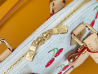 LV 25S ALMA BB 23 IN WHITE CANVAS MONOGRAM CHERRY PRINT GOLD HARDWARE