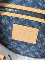 LV 25S SPEEDY SOFT 30 IN WHITE CANVAS MONOGRAM CHERRY PRINT GOLD HARDWARE