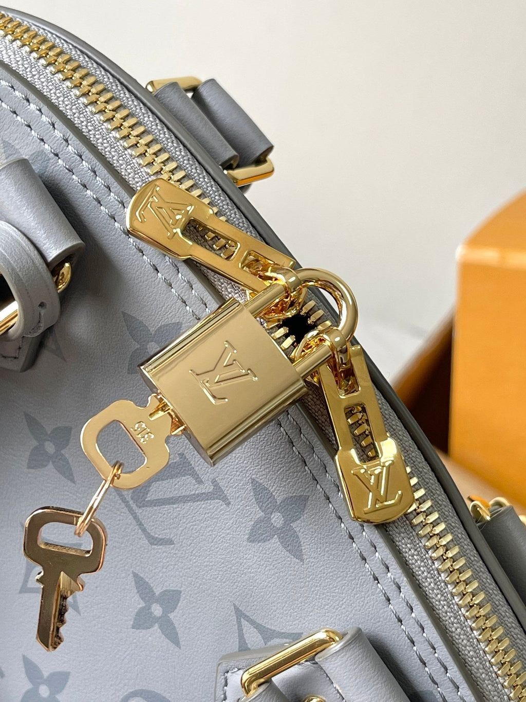 ALMA BB 23 IN TRIANON MONOGRAM CALFSKIN GOLD HARDWARE