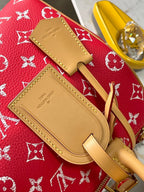 SPEEDY P9 BANDOULIÈRE 25 IN RED MONOGRAM CANVAS GOLD HARDWARE