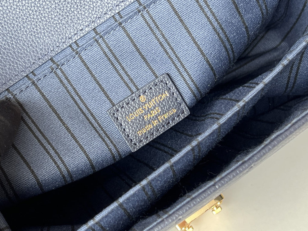 LV 25S POCHETTE METIS 25 IN DARK BLUE MONOGRAM COATED CANVAS GOLD HARDWARE