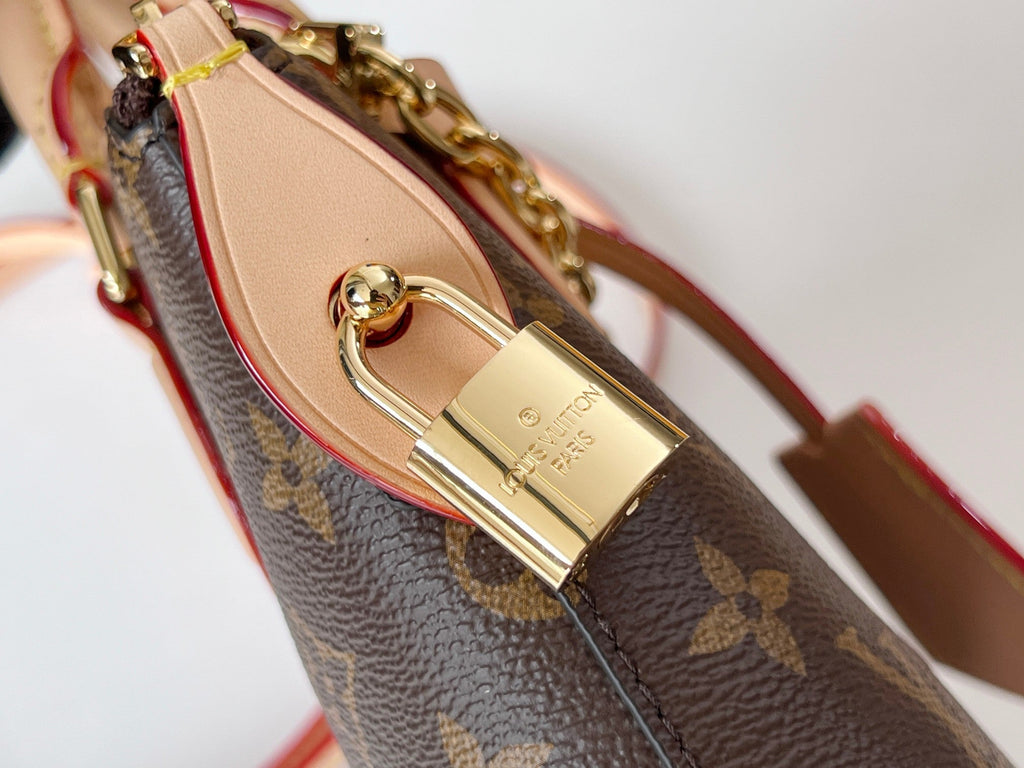 LV 25S LOCKIT BB 19 IN BROWN MONOGRAM COATED CANVAS GOLD HARDWARE