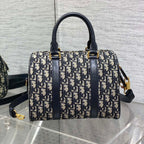 GROOVE 25 Beutel in Schwarz-Beige-Schrägmuster-Monogramm-Jacquard