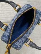 GROOVE MINI 17 TASCHE IN DENIMBLAU OBLIQUE MONOGRAM JACQUARD