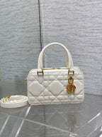 MINI GROOVE BAG 20 IN WHITE MACROCANNAGE LAMBSKIN 226485