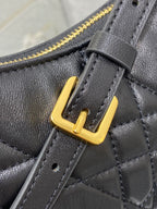 MISS CARO CIGALE MINI 24 TASCHE IN SCHWARZ MACROCANNAGE LAMMLEDER