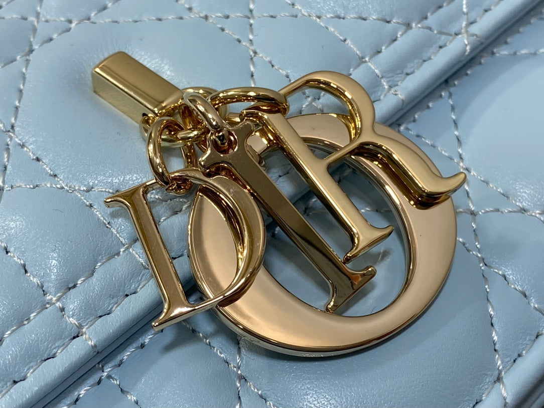 MINI-TASCHE 24 IN HELLBLAUEM LATTEN-CANNAGE-KALBSLECKER