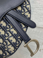 SADDLE 19 BAG WITH STRAP BLUE OBLIQUE JACQUARD