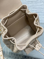 KLEINER 20 CARO RUCKSACK IN MANDELBEIGE MAKROCANNAGE LAMMLEDER