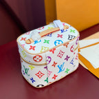 Schönes Nano 14 Zoll mehrfarbiges Monogramm-Canvas mit goldenem Reißverschluss