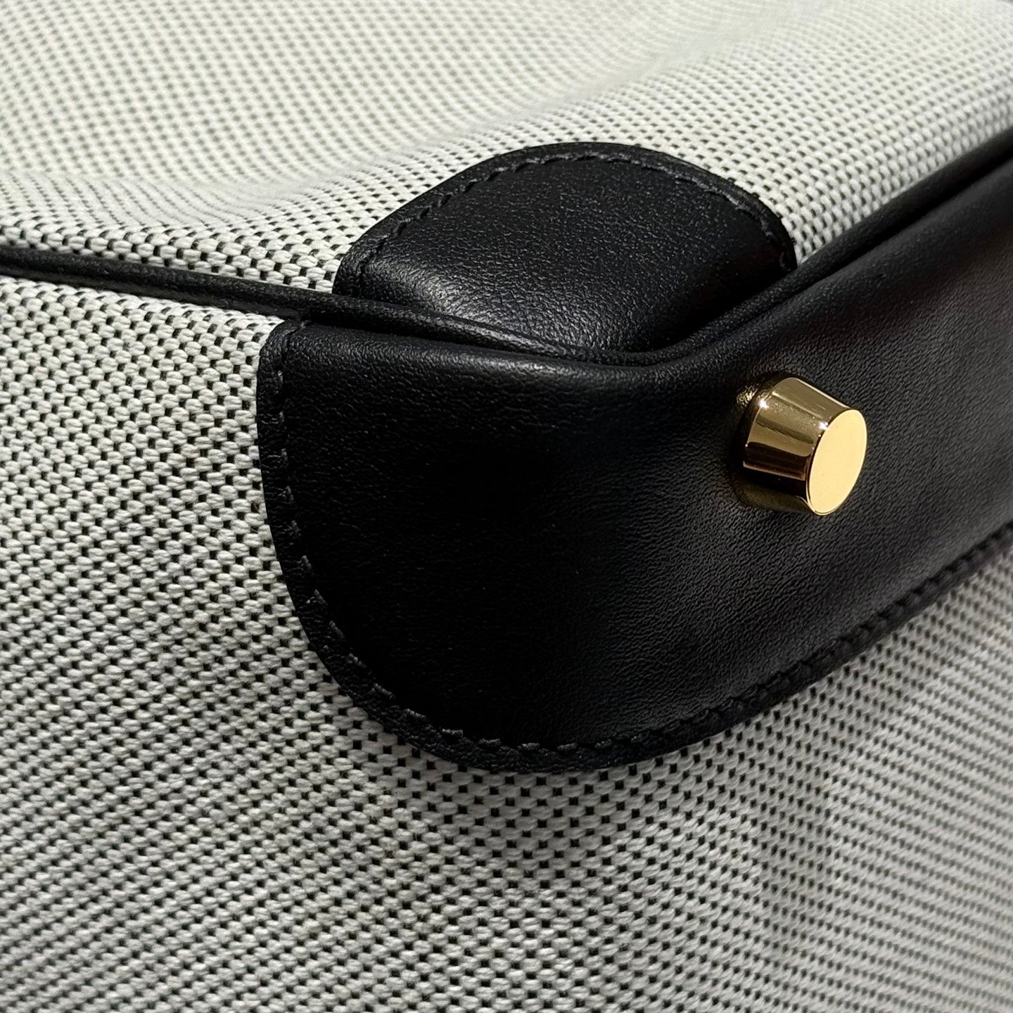 QUADRILLE BIRKIN 30CM IN BLACK SWIFT CALFSKIN WHITE TOILE CANVAS