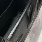 QUADRILLE BIRKIN 25CM IN BLACK SWIFT CALFSKIN WHITE BLUE PINK PLAID TOILE CANVAS