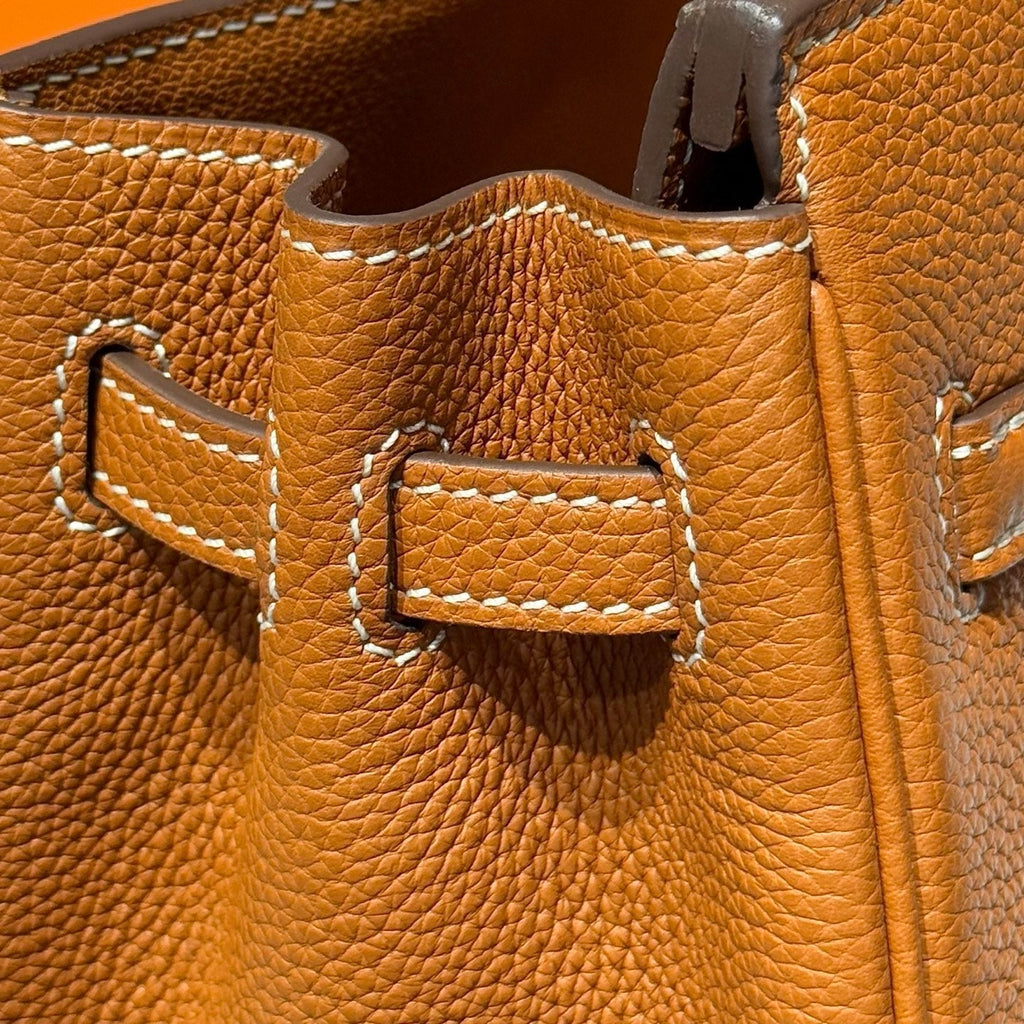 HERMES 25S MEDIUM BIRKIN 25 IN BURNT ORANGE CALFSKIN GOLD HARDWARE