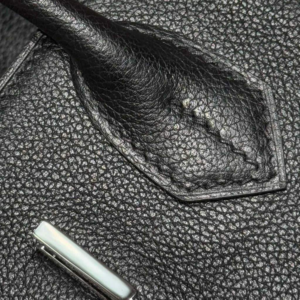 HERMES 25S SHOULDER BIRKIN 29 IN BLACK CALFSKIN SILVER HARDWARE