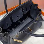 HERMES 25S SHOULDER BIRKIN 29 IN MIDNIGHT BLUE CALFSKIN GOLD HARDWARE