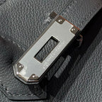 HERMES 25S SHOULDER BIRKIN 29 IN HAZE GRAY CALFSKIN SILVER HARDWARE