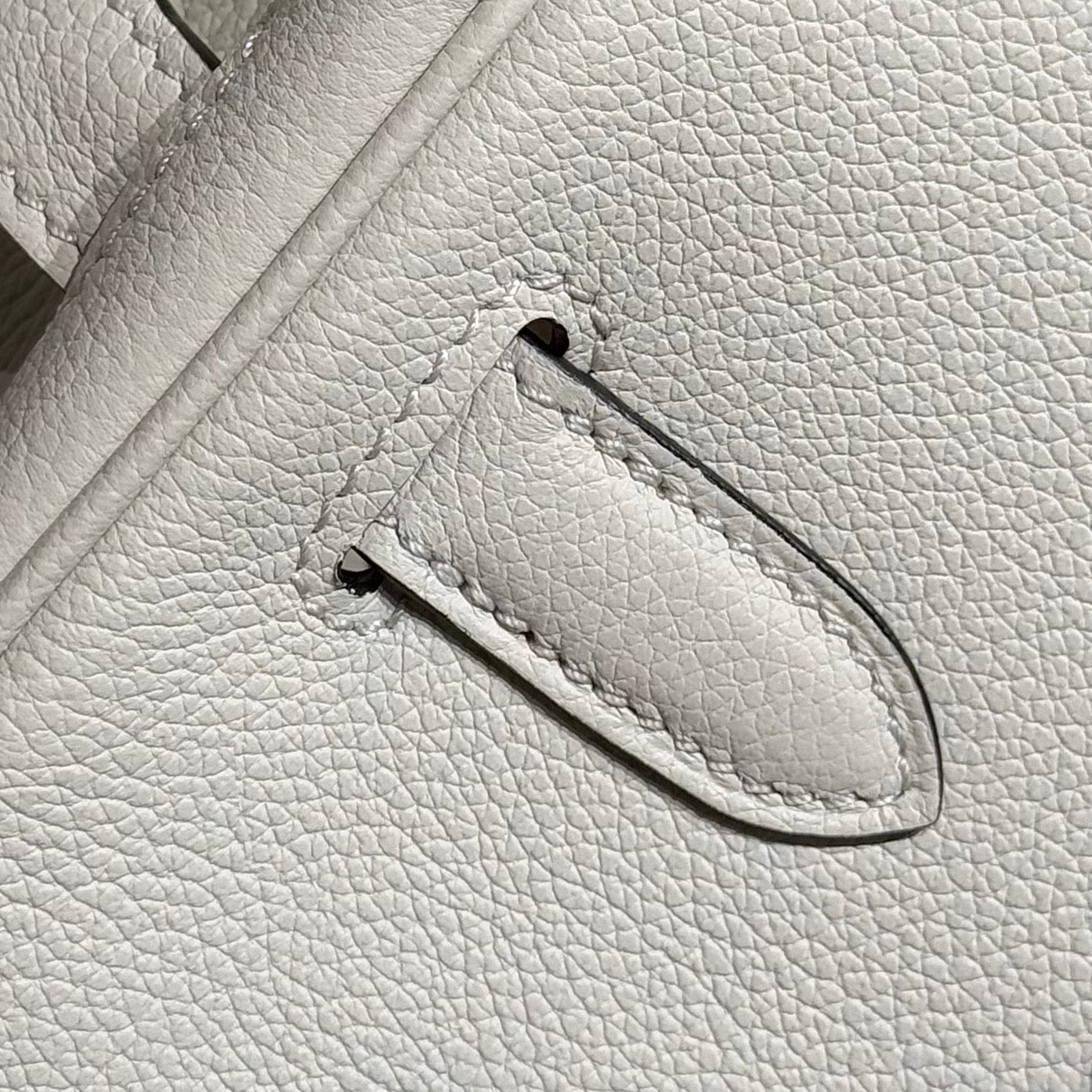 HERMES 25S SHOULDER BIRKIN 29 IN MILKY WHITE CALFSKIN SILVER HARDWARE