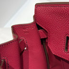 HERMES 25S SHOULDER BIRKIN 29 IN BURNT RED CALFSKIN GOLD HARDWARE