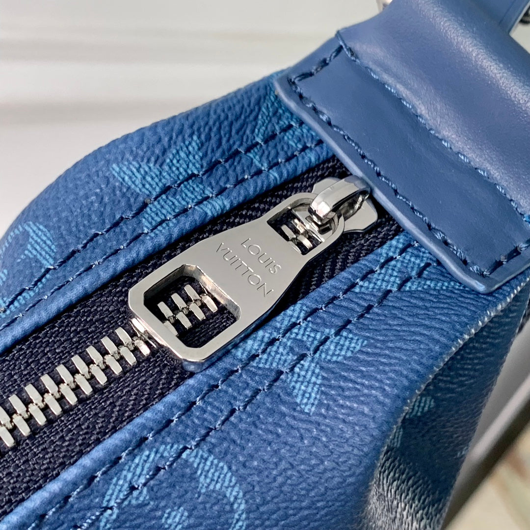 Hamac-Tasche 28 Zoll, blau, Monogramm-Farbverlauf-Leinwand