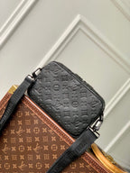 ALPHA NANO BAG 24 IN BLACK MONOGRAM SHADOW EMBOSSED COWHIDE
