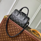 SPEEDY BAG 18 IN SCHWARZ MONOGRAMM BESCHICHTETES CANVAS SCHWARZE BESCHLÄGE