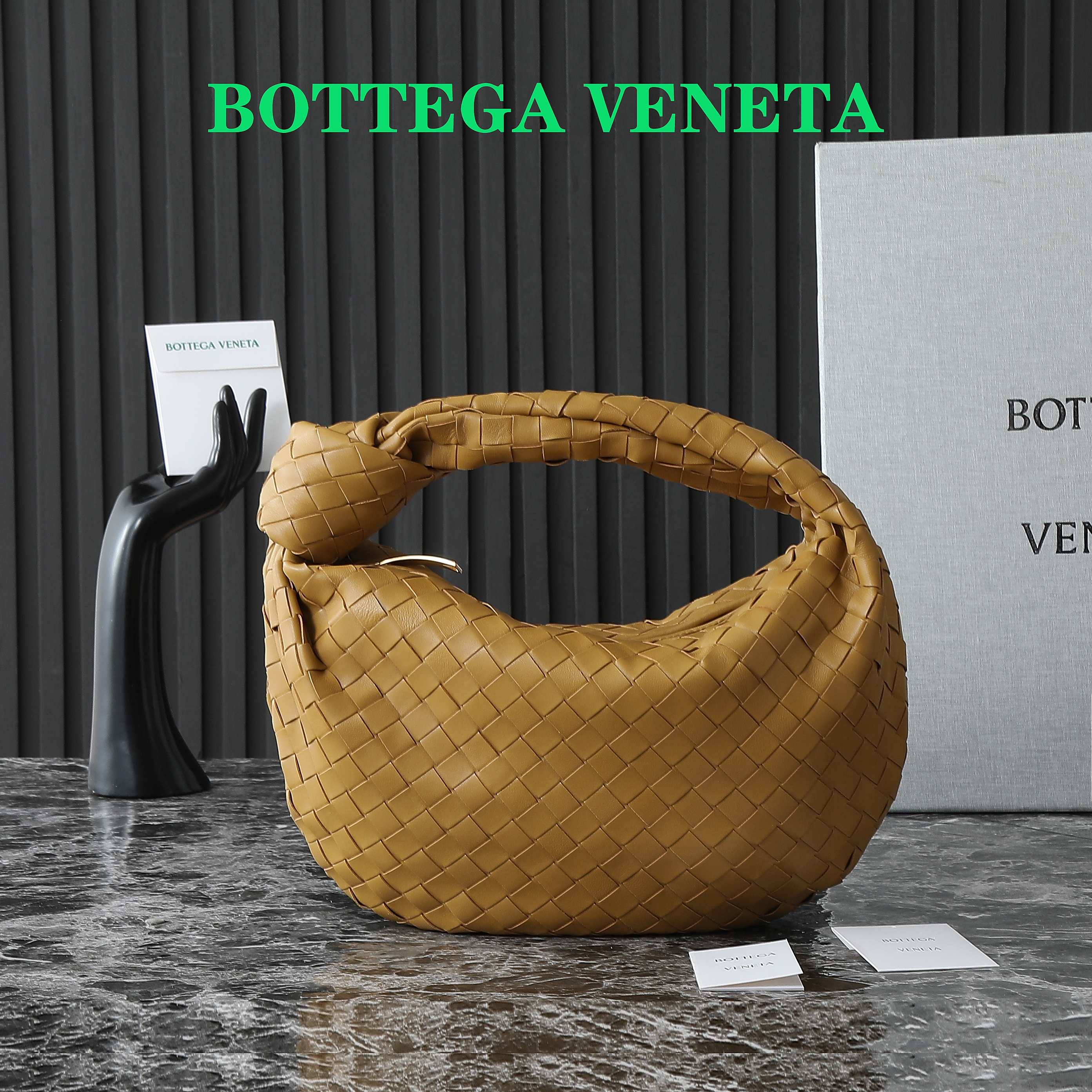 BOTTEGA VENETA 25S MINI JODIE 36 IN WARM BRONZE CALFLEDER GOLDENE HARDWARE